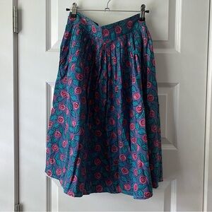 Cambridge Dry Goods Vintage Size 4 Cotton Side Pockets Floral Midi Skirt